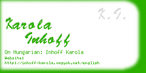 karola inhoff business card